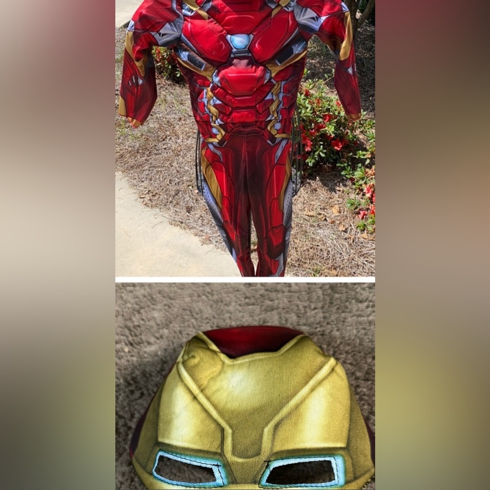2pcs Iron man Halloween costume and mask boys size small size 3-4T superhero